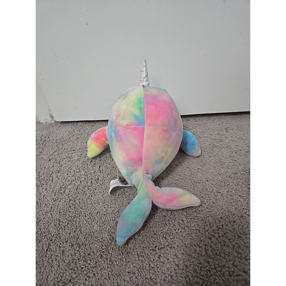 Squishmallows Natalie the Narwhal Tie Dyed Pastel Plush Stuffed Animal Toy Girls - Picture 3 of 6